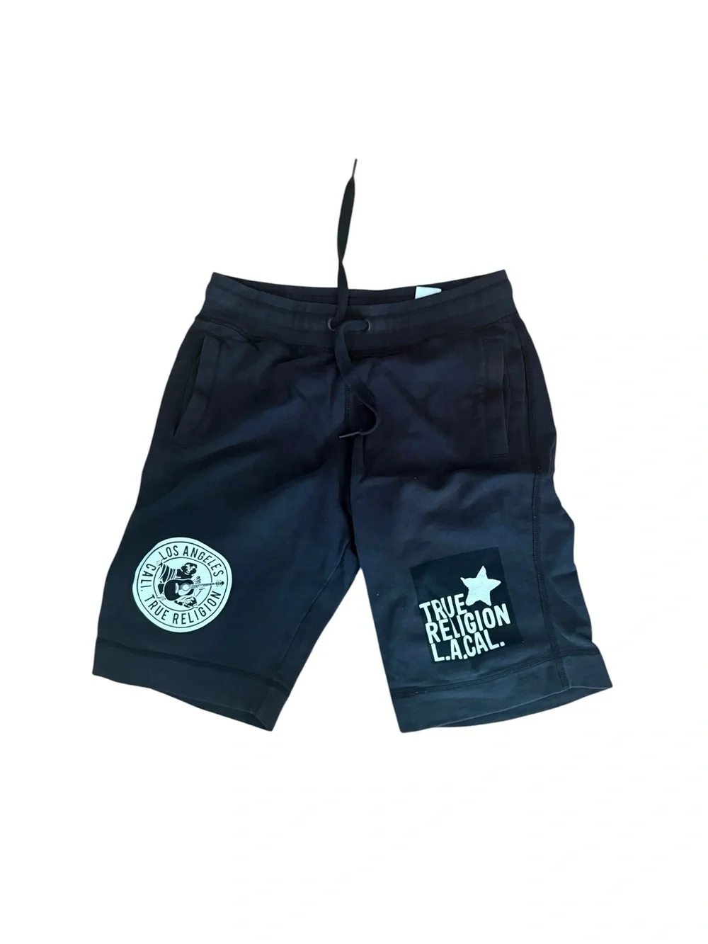 True Religion Black Logo Sweat Shorts